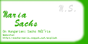 maria sachs business card